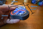 Compact 3-color mechanical puzzle brainteaser fidget with curved maze and sliding beads. - andEleven - The Delta (3-Color)